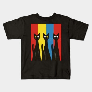 Mid-Century Modern CAT Shelves Kids T-Shirt